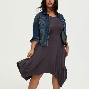 Torrid Midi Super Soft Skater Dress Grey 3 3X 22-24 *NEW*